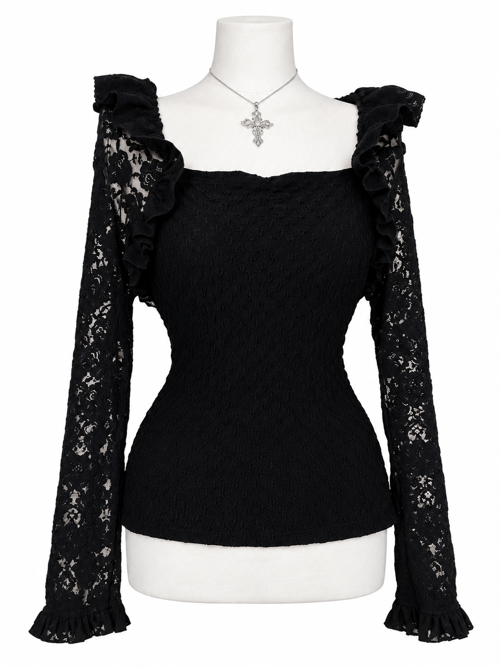 Gothic Black Lace Top