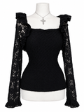 Gothic Black Lace Top