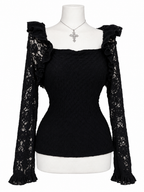 Gothic Black Lace Top