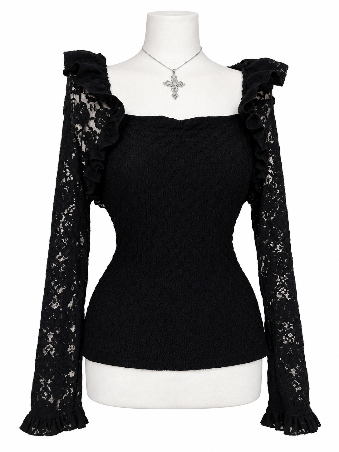 Gothic Black Lace Top