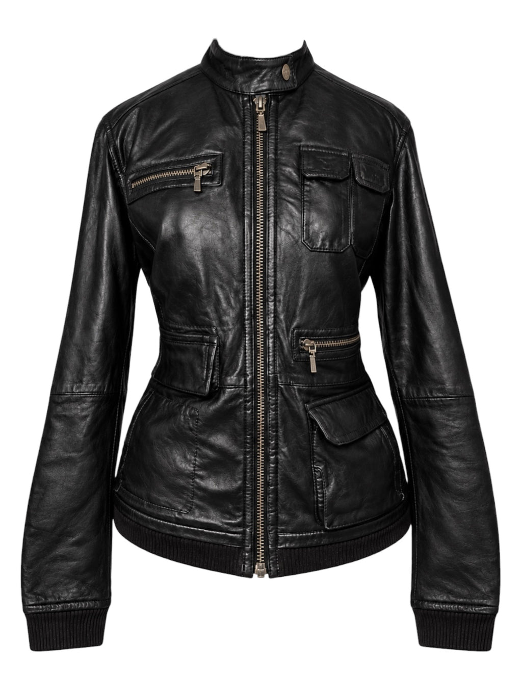 Black Utility Leather Jacket