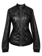 Black Utility Leather Jacket