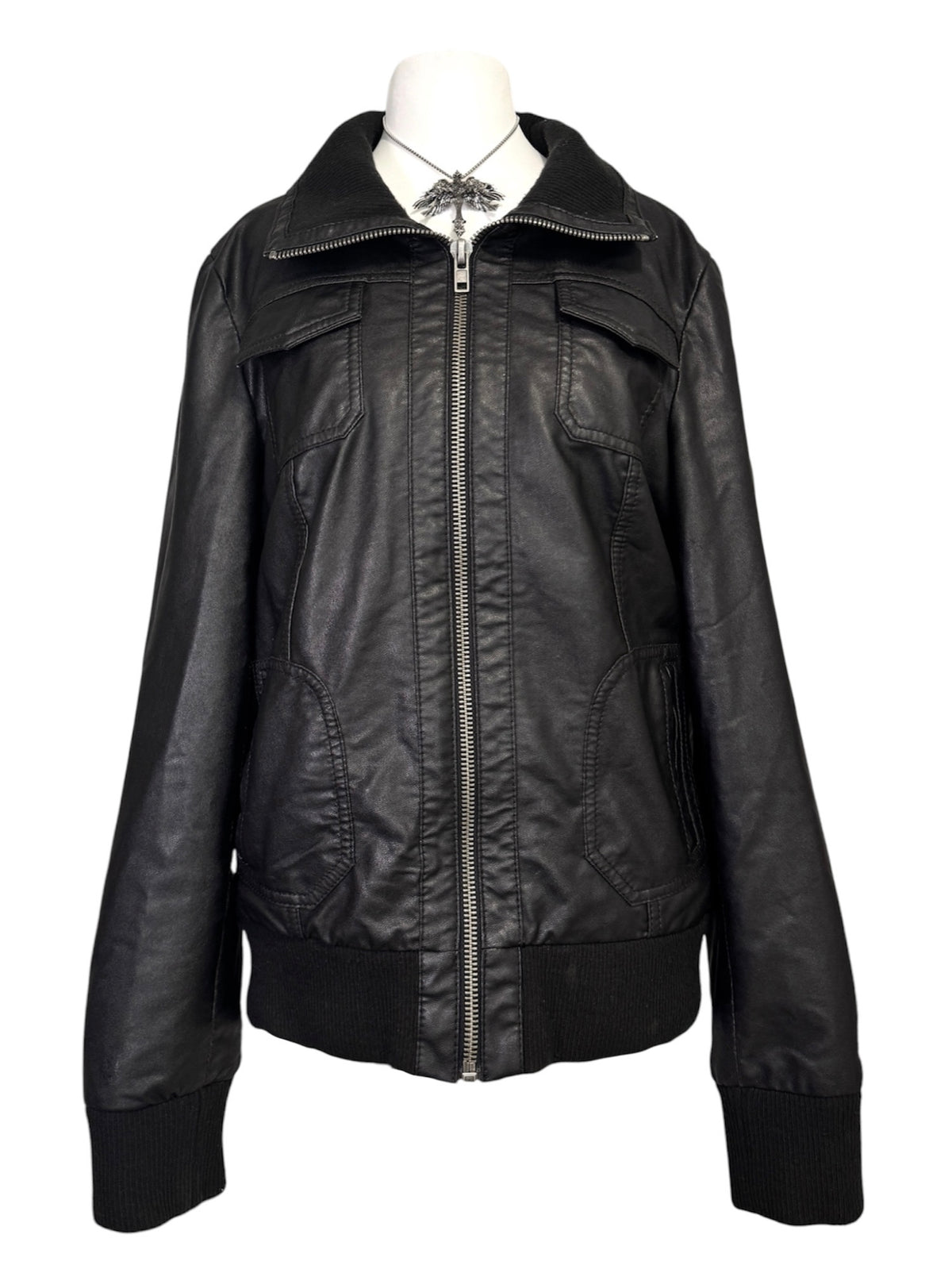 Black faux leather jacket