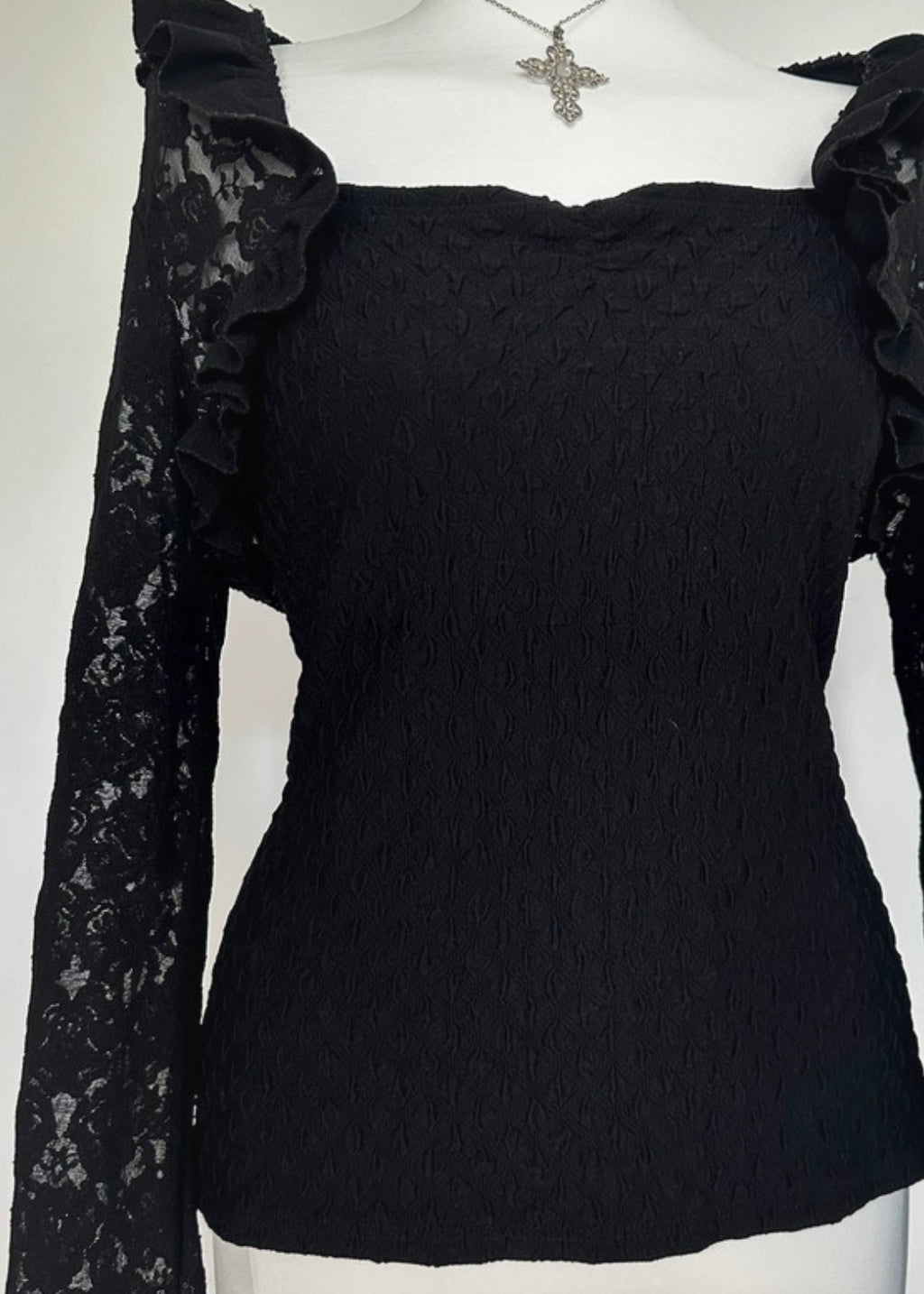 Gothic Black Lace Top