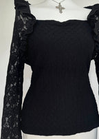 Gothic Black Lace Top