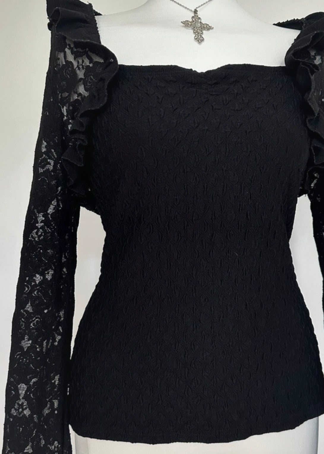Gothic Black Lace Top