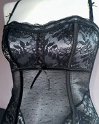 Dark lace corset top