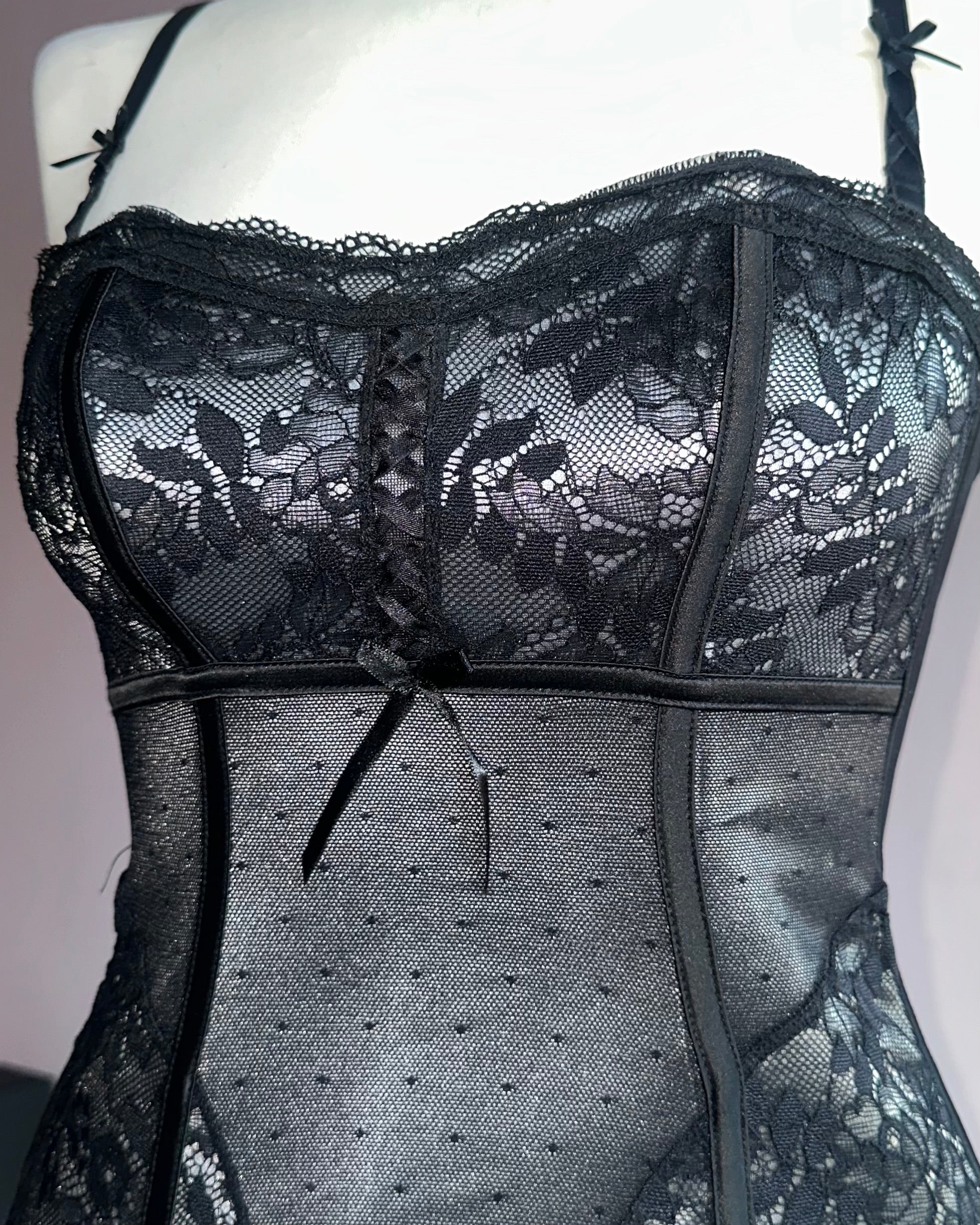 Dark lace corset top