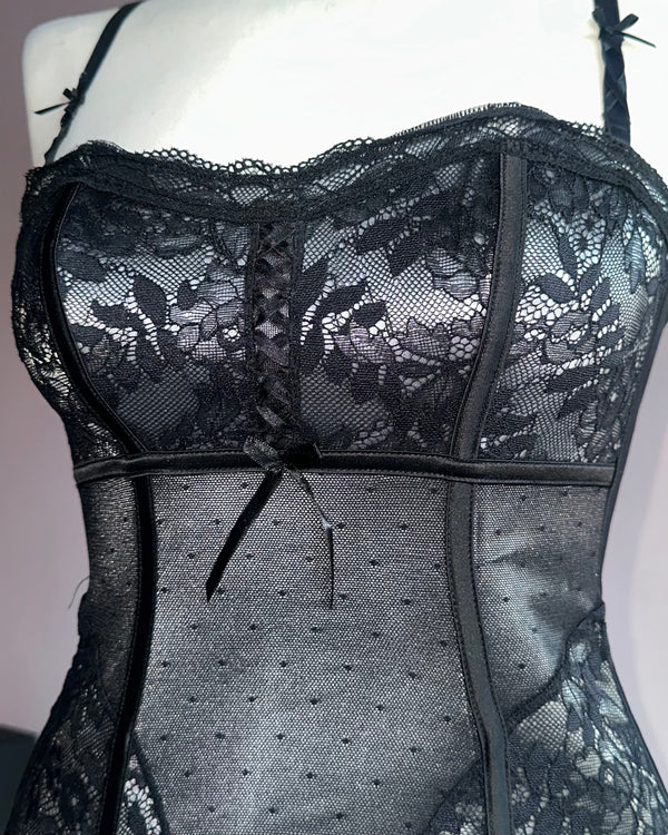 Dark lace corset top alternate