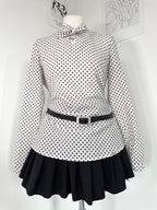 Vintage 60s preppy Polka dot elegant shirt