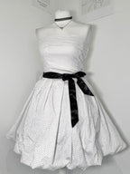 Vintage Polka dot bubble dress with cute bow belt