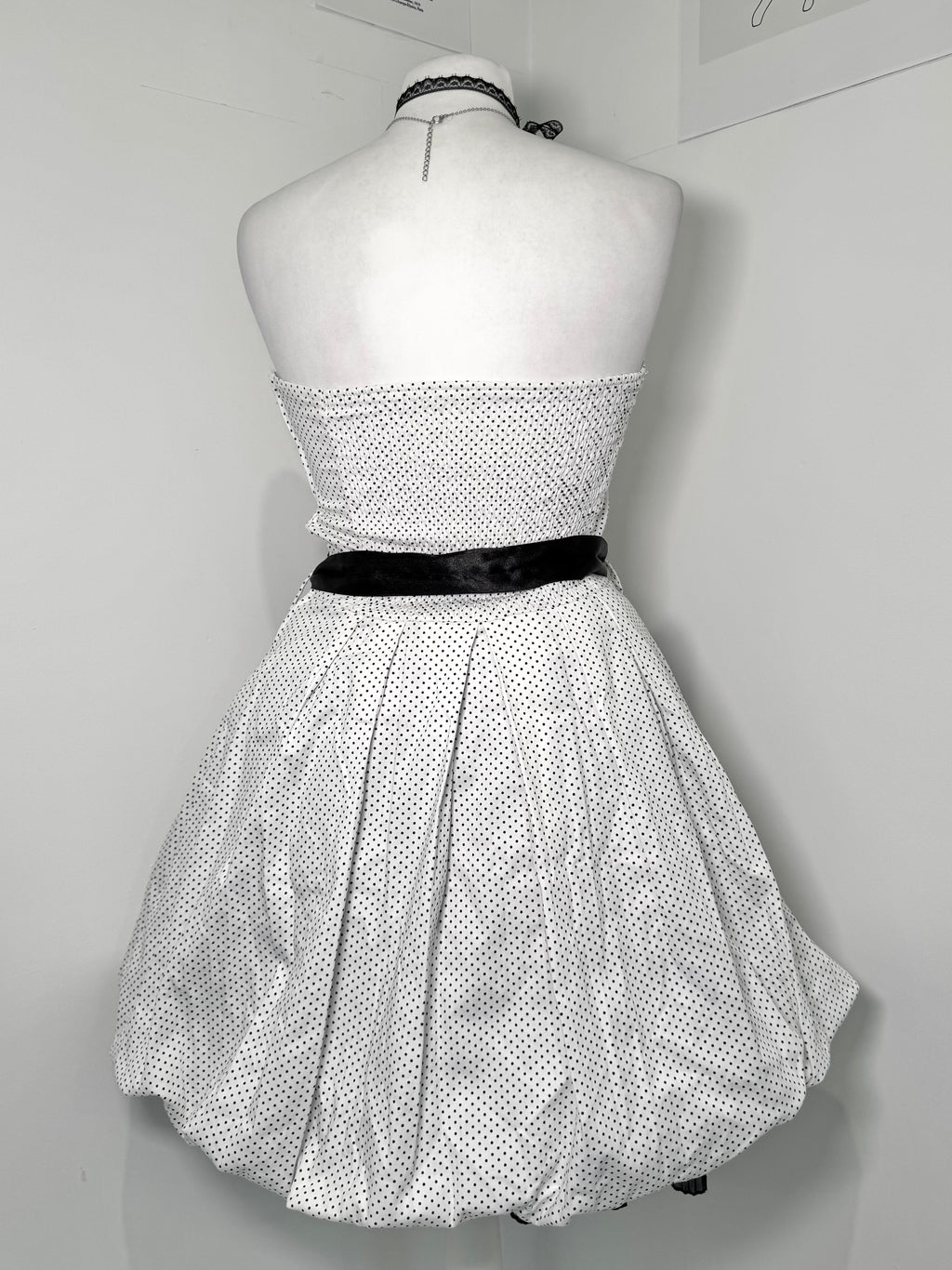 Vintage Polka dot bubble dress with cute bow belt