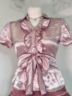 Pink polka dot set (shirt & bubble skirt)