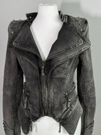 Acid Wash Gothic Biker Jacket