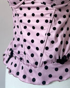 Pink polka dot corset top