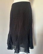 Black polka dot medium skirt