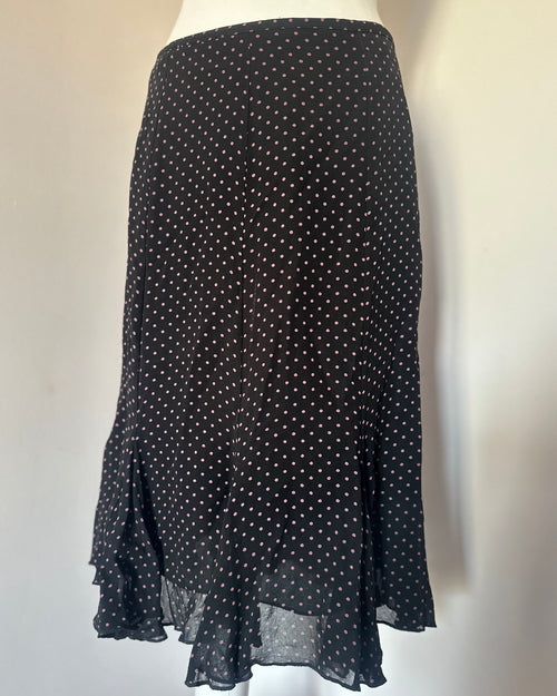 Black polka dot medium skirt