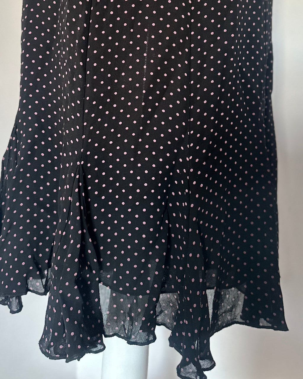 Black polka dot medium skirt