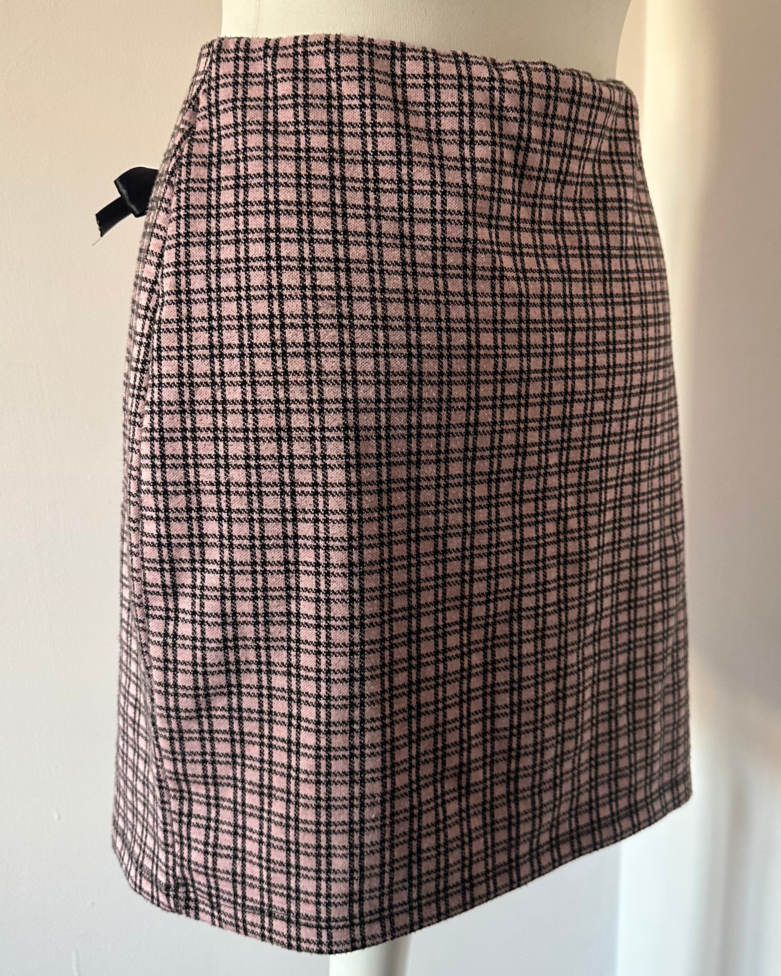 Pink tartan mini skirt