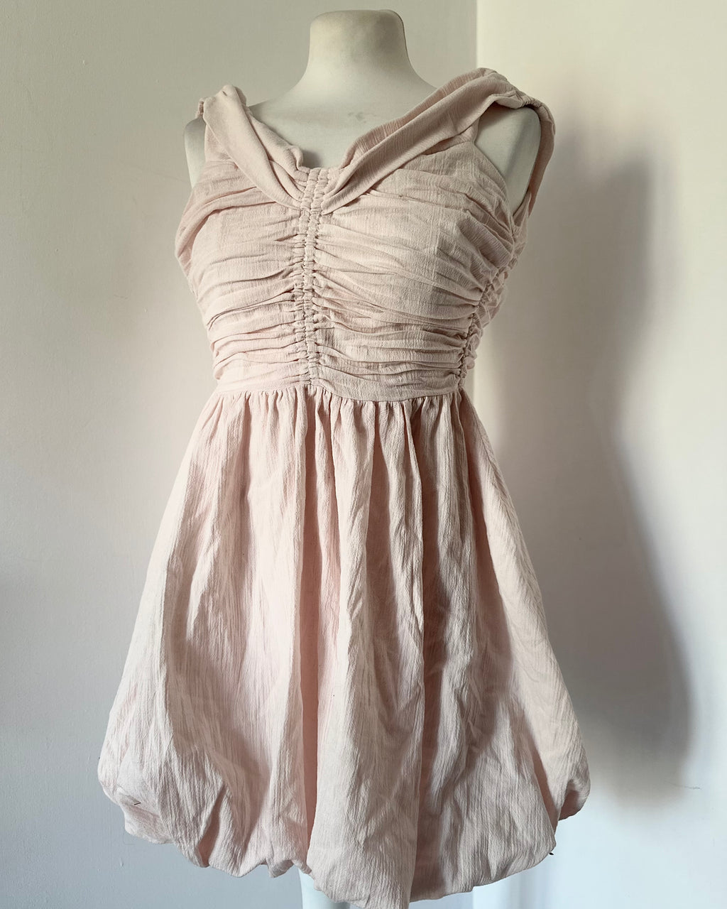 Pastel pink puff dress