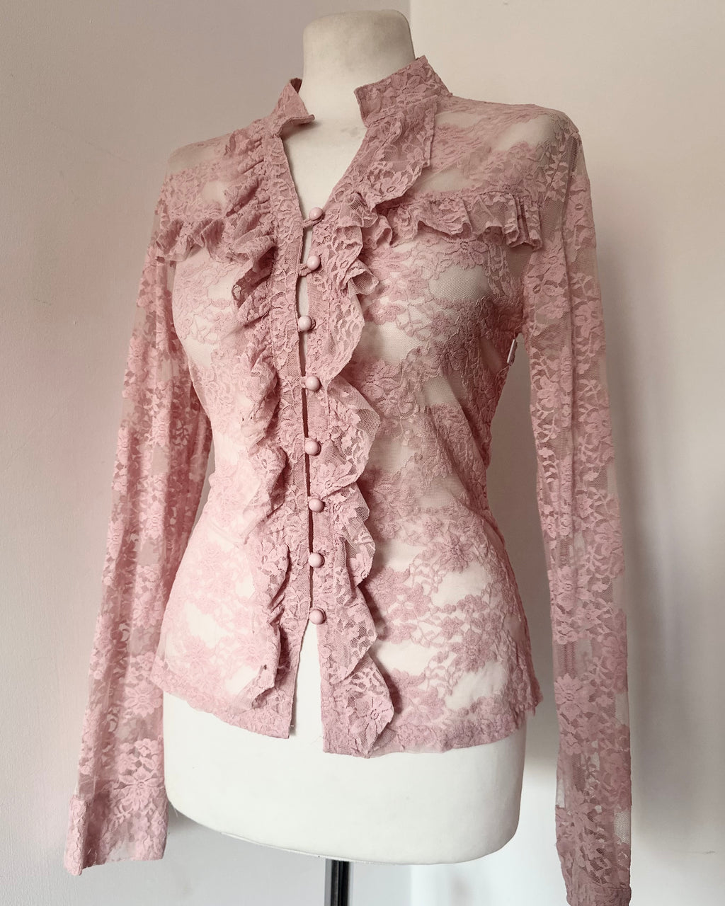 Pink lace longsleeve top