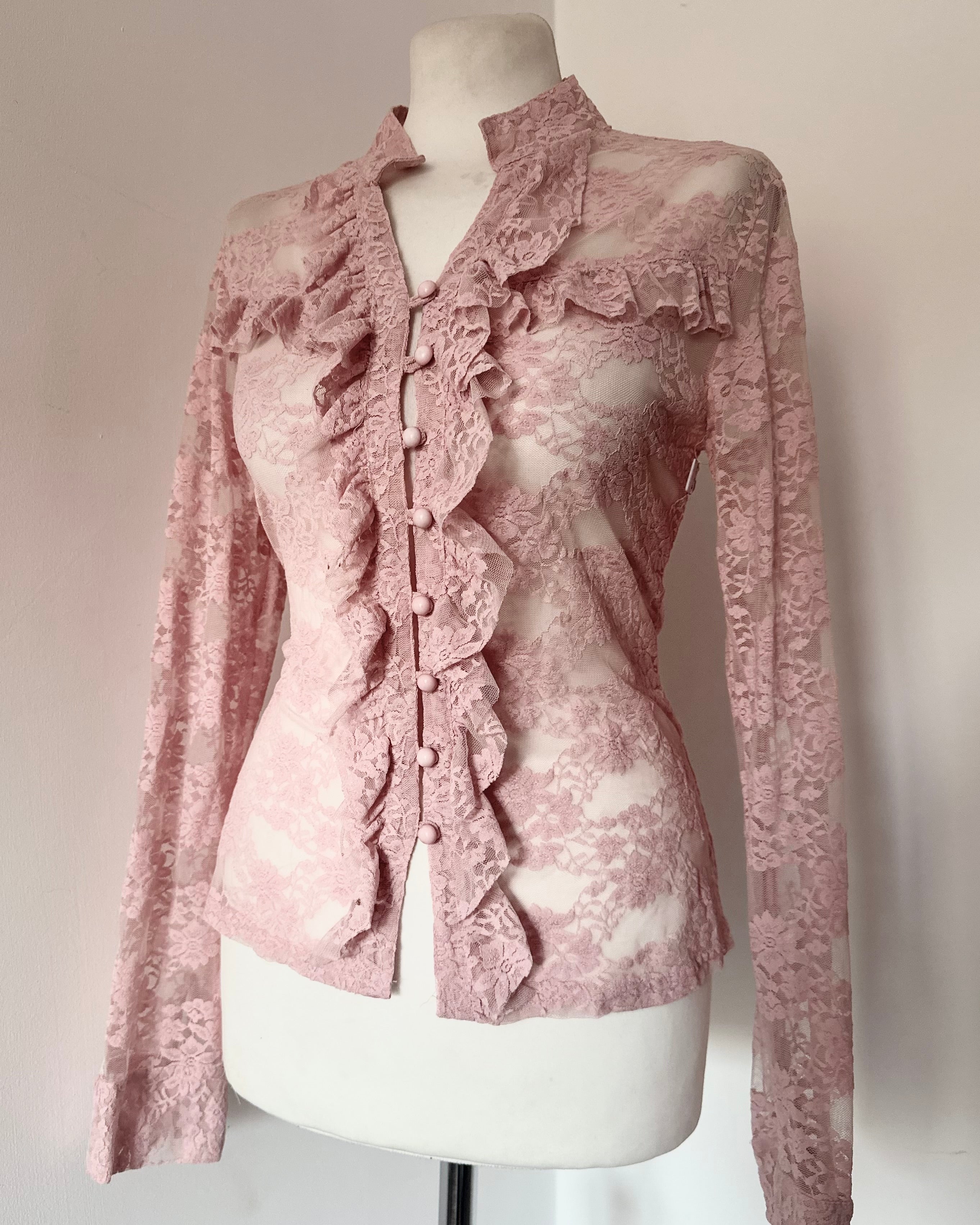 Pink lace longsleeve top