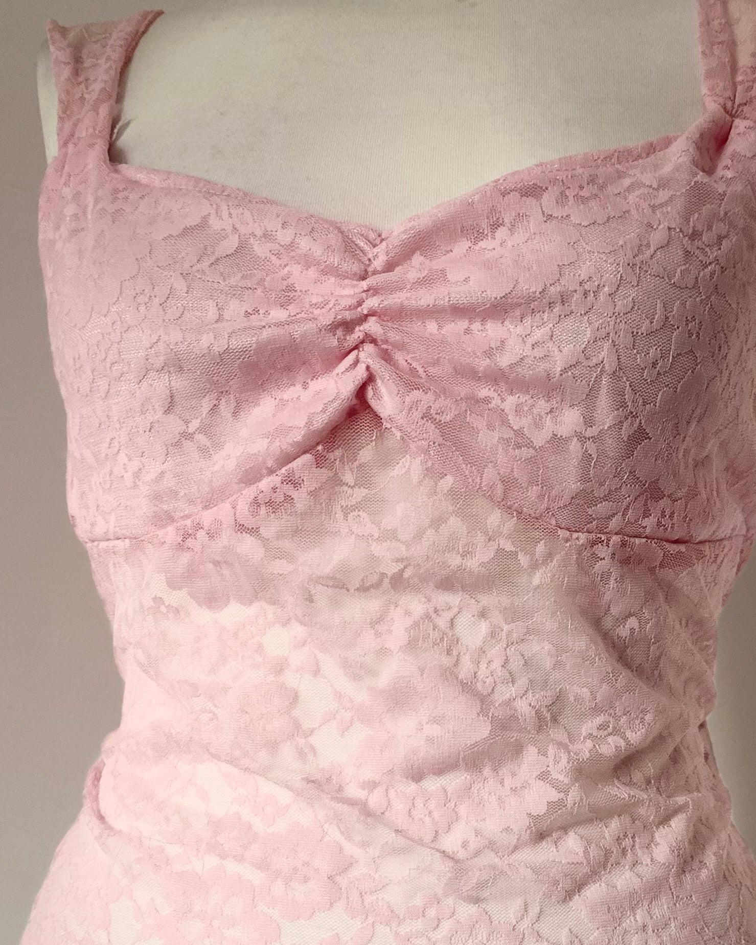 Pink lace crop top