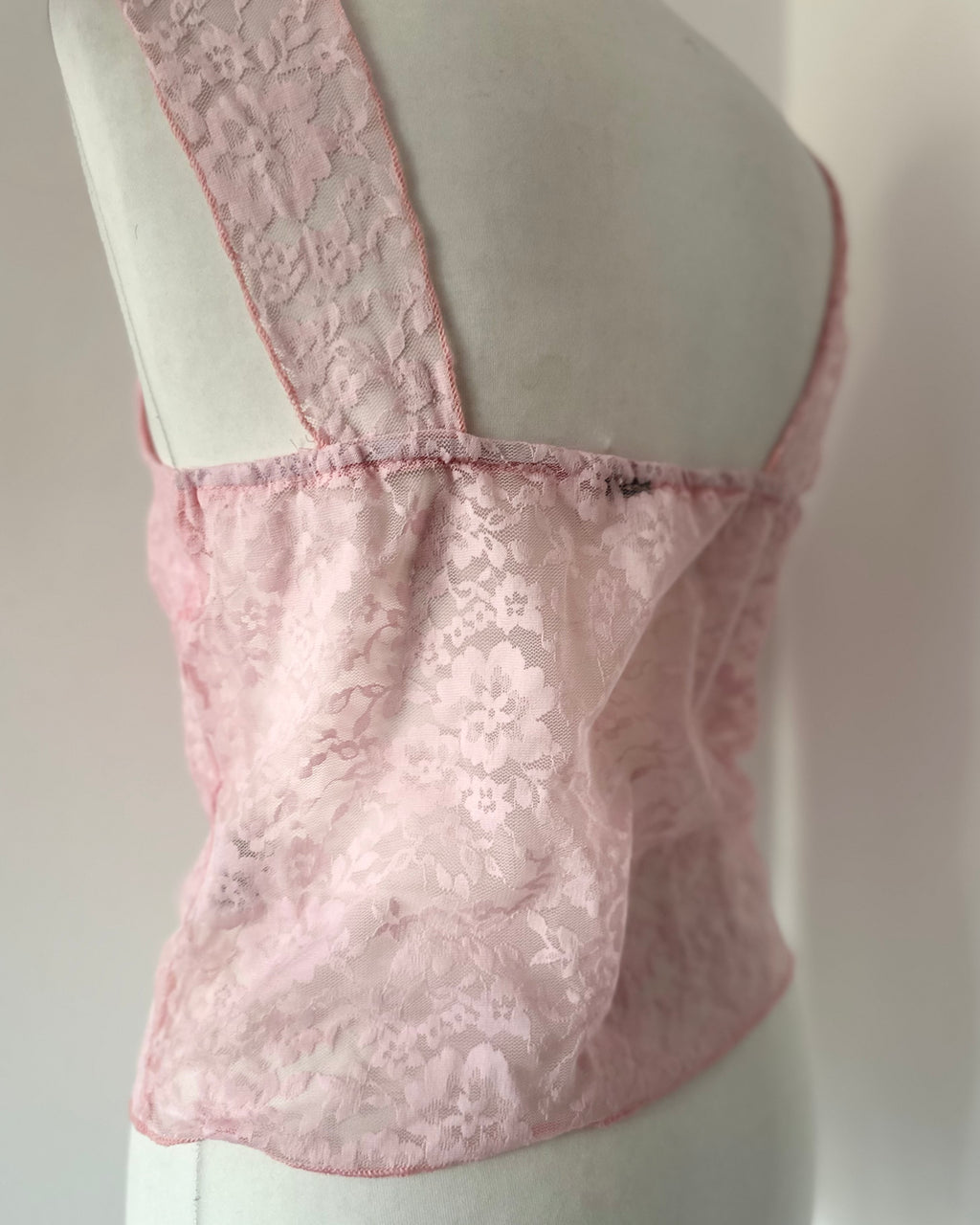 Pink lace crop top
