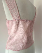 Pink lace crop top