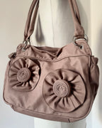 Pink shoulder flower bag