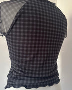Grey tartan crop top