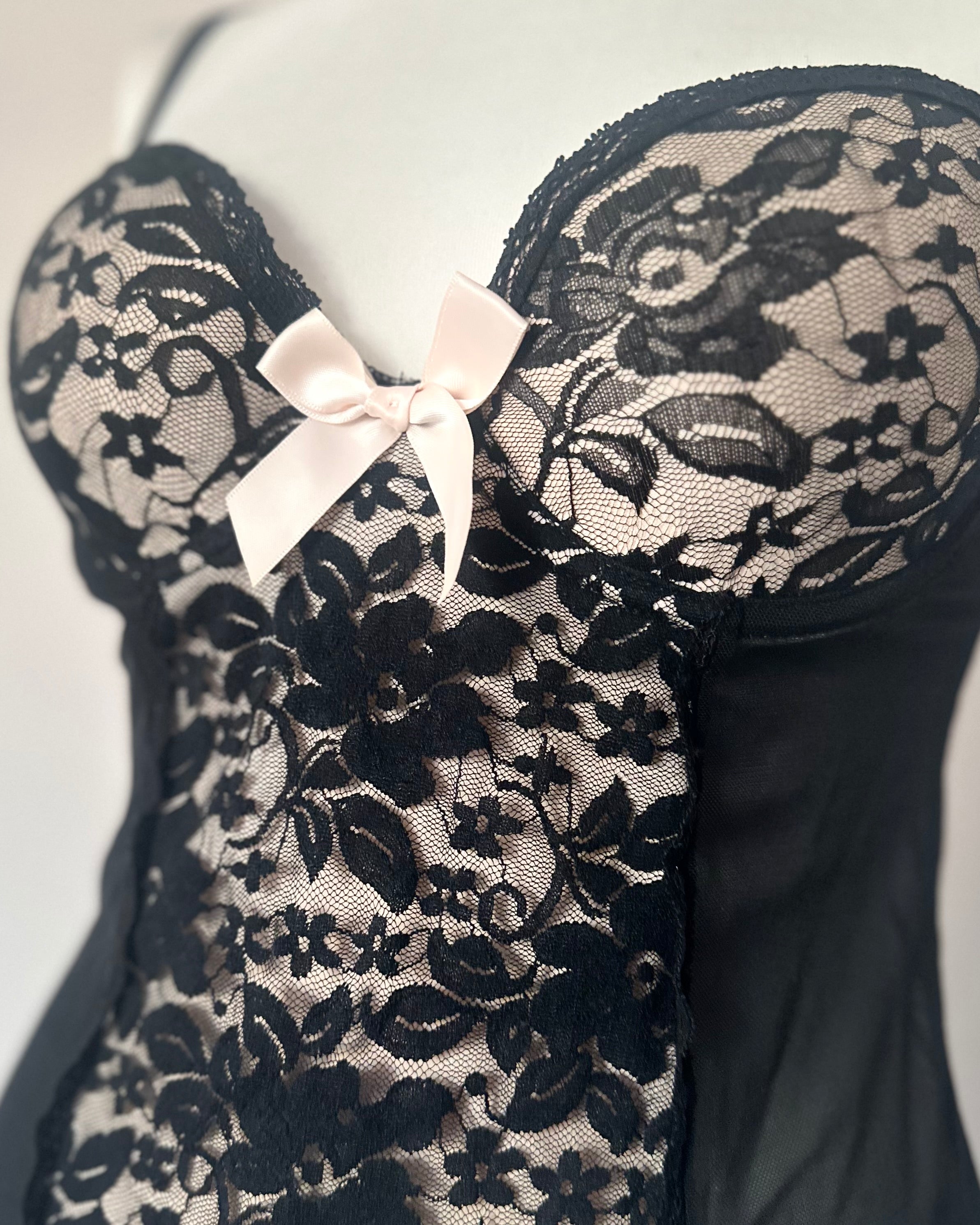 Pink lace corset top