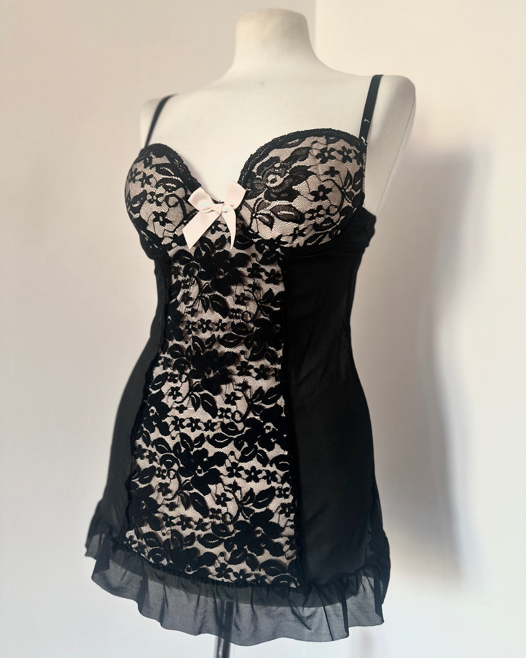 Pink lace corset top