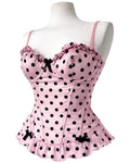Pink polka dot corset top