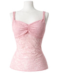 Pink lace crop top