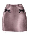 Pink tartan mini skirt