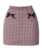 Pink tartan mini skirt