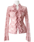Pink lace longsleeve top