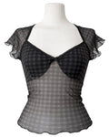 Grey tartan crop top
