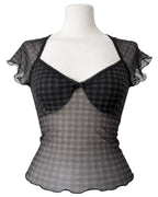 Grey tartan crop top