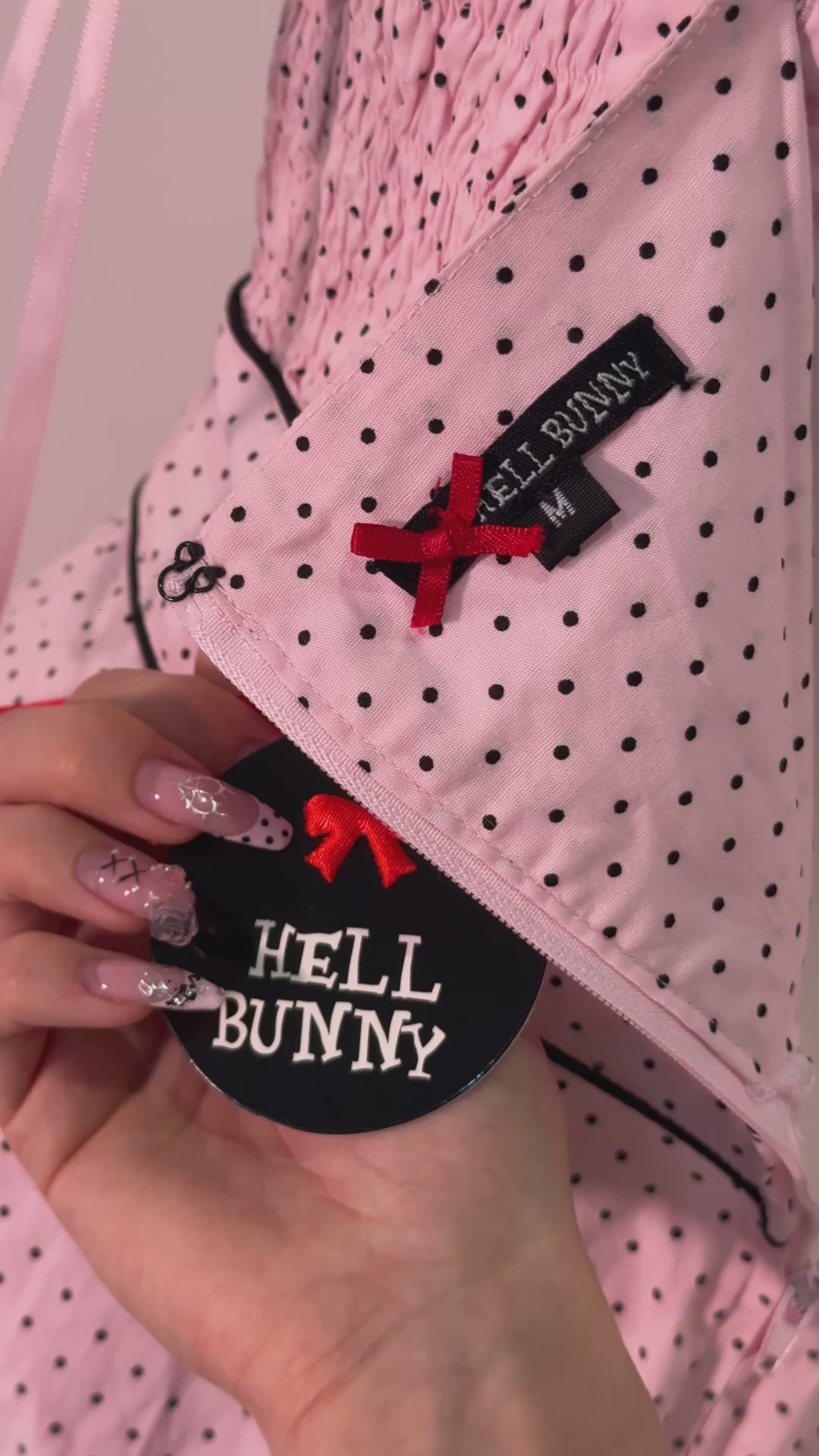 Hell Bunny Pink Polka Dot Rockabilly Dress