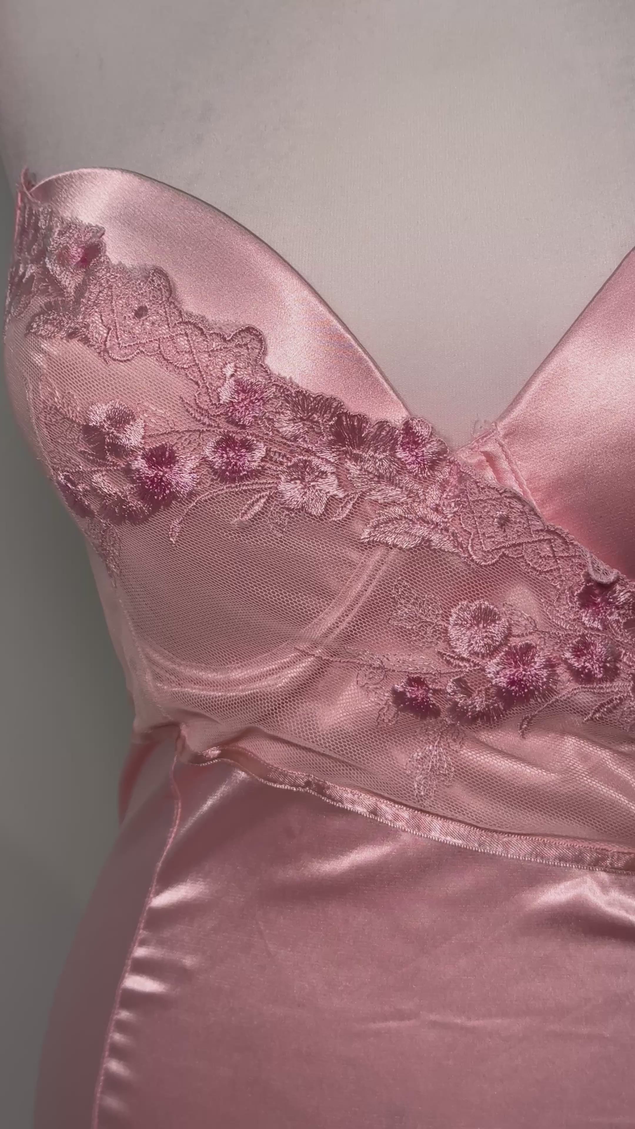 Japanese Rose Satin Embroidered Corset