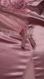 Japanese Rose Satin Embroidered Corset